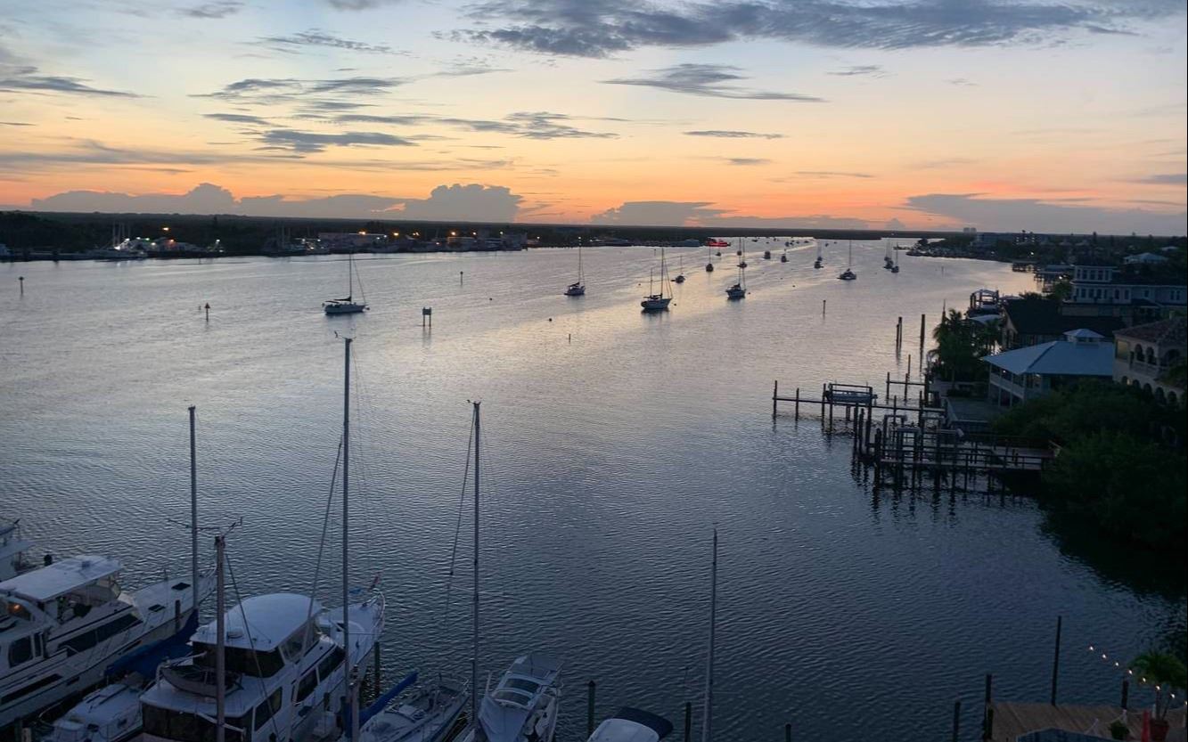 mooring field from matanzas bridge sunrise