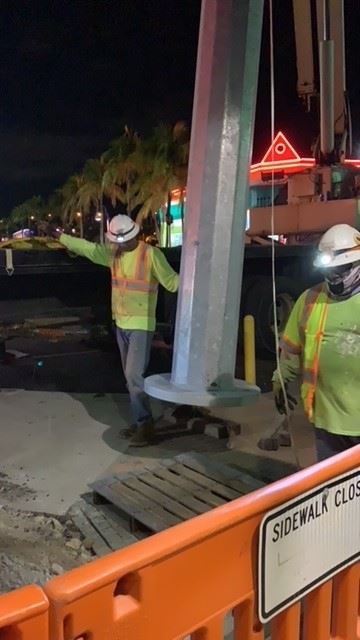 signal poles going in old san carlos-estero oct 2021