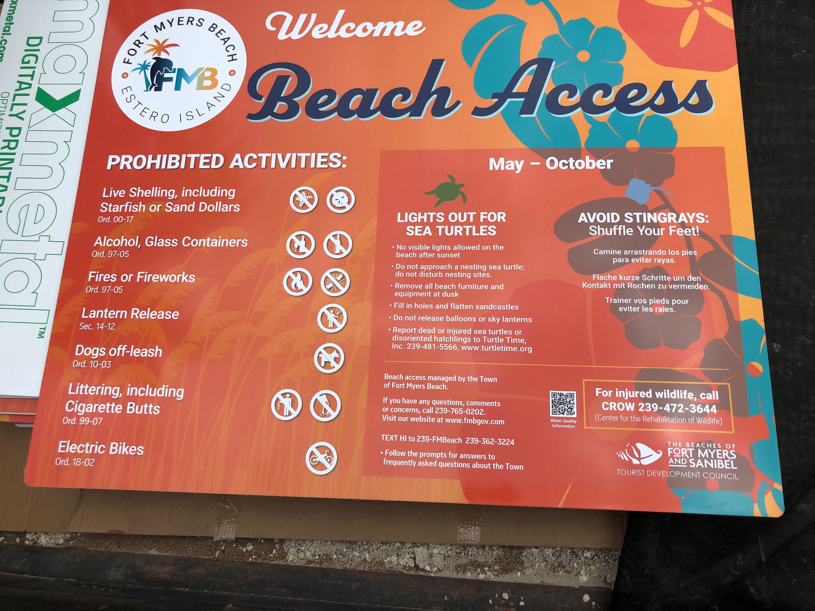 beach access signs
