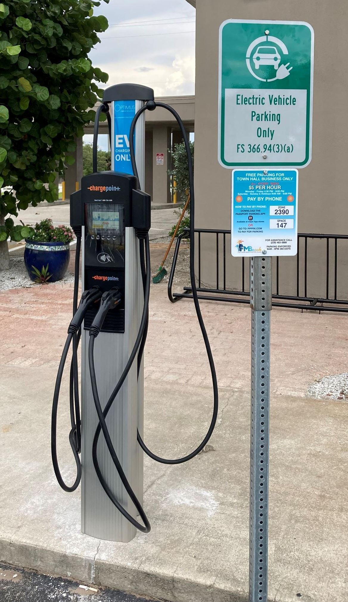 car charging station town hall