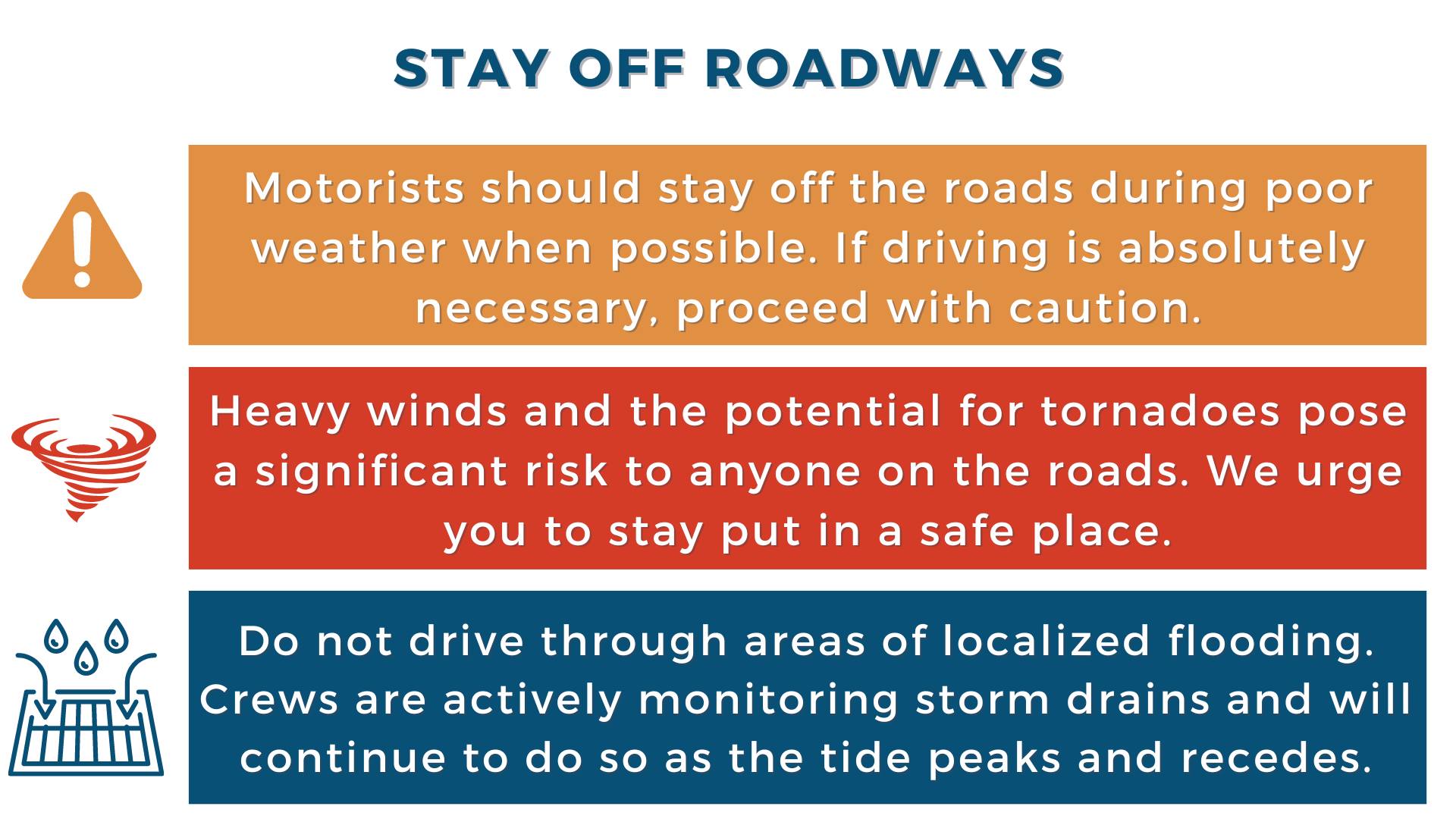 stay off roads idalia 8-30-23 11 am