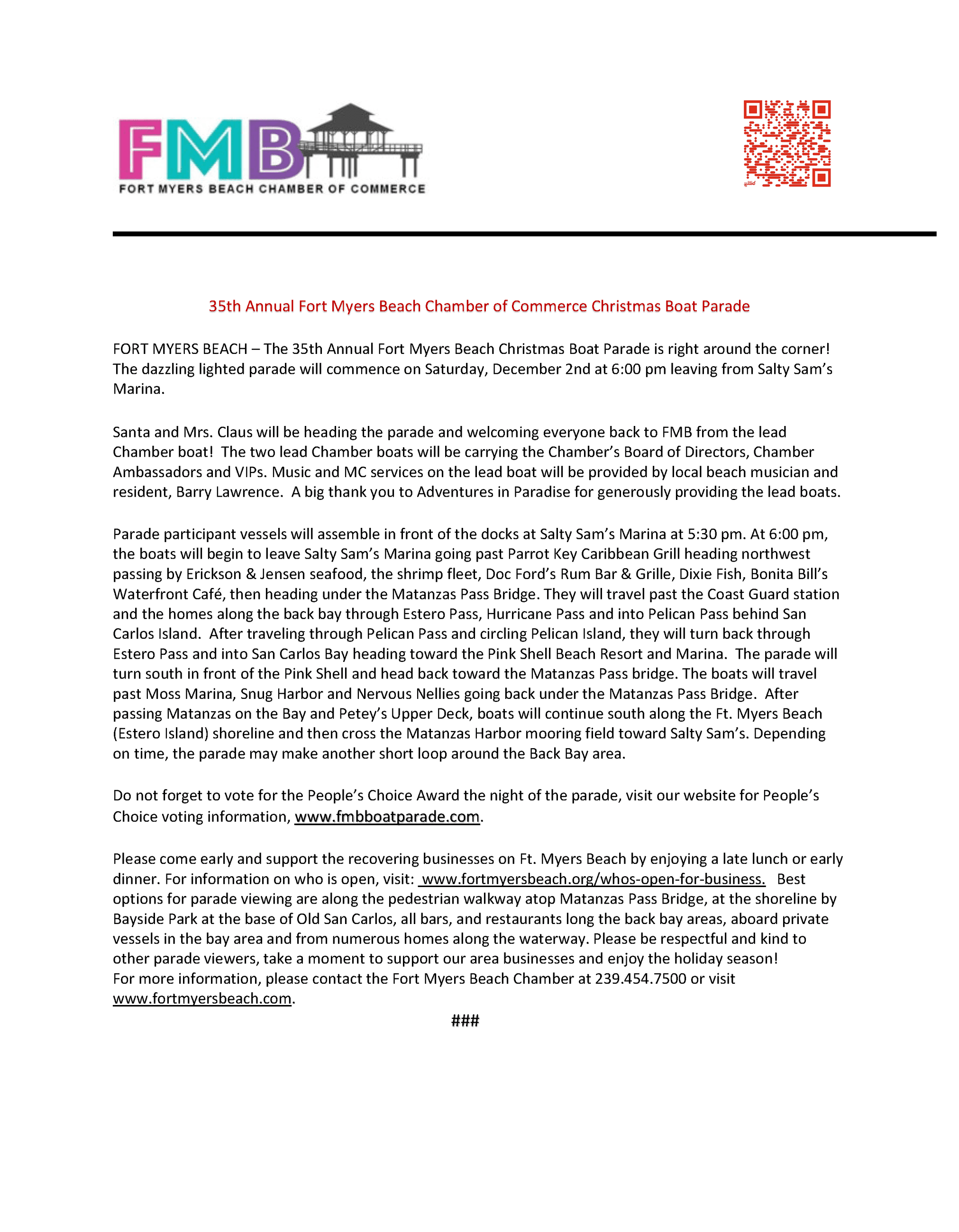 Boat Parade Press Release 2023 - 10-25